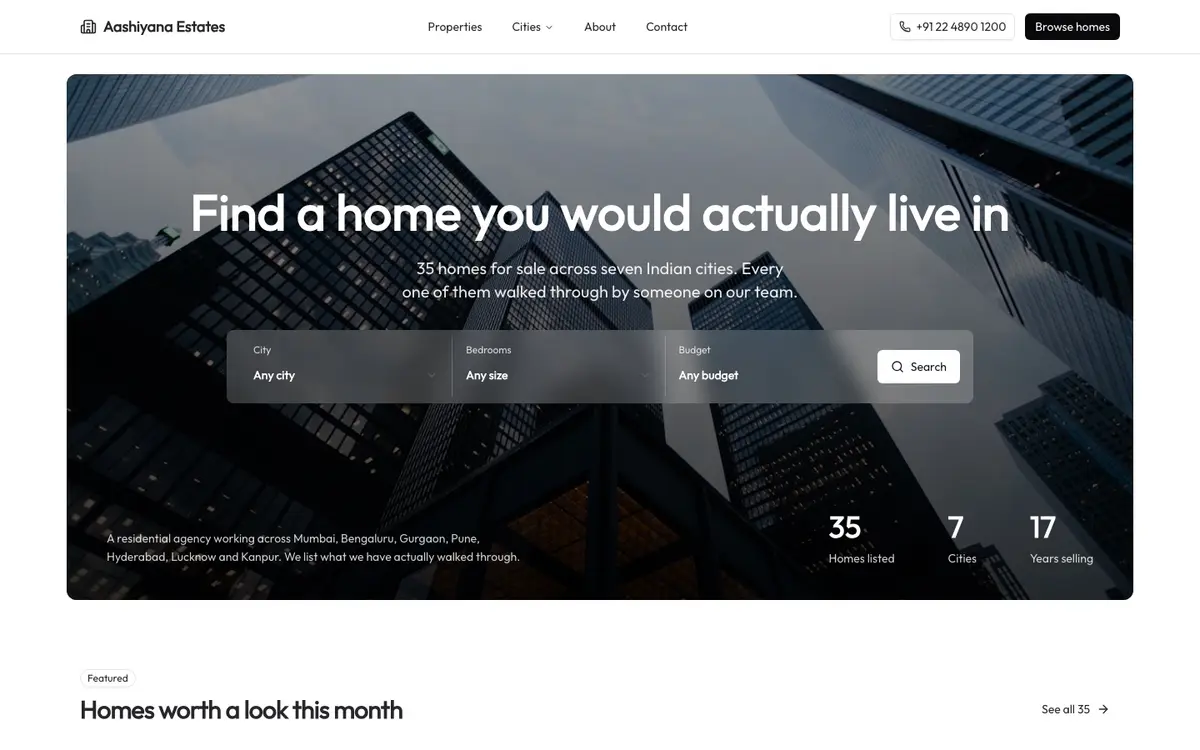 Screenshot of Aashiyana Estates