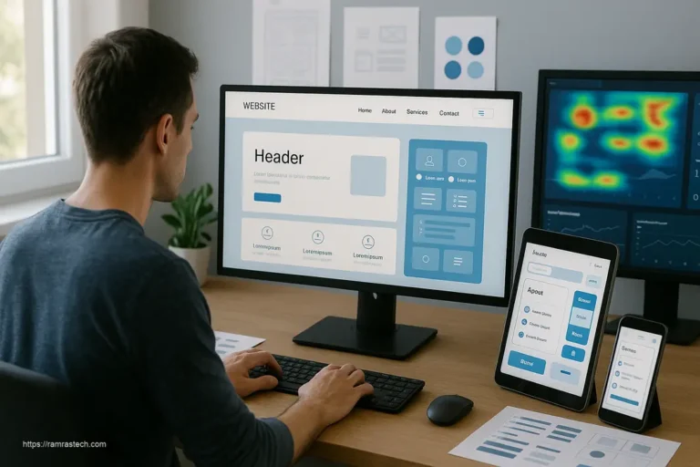 Designer implementing smart website design tricks to enhance user experience on multiple devices